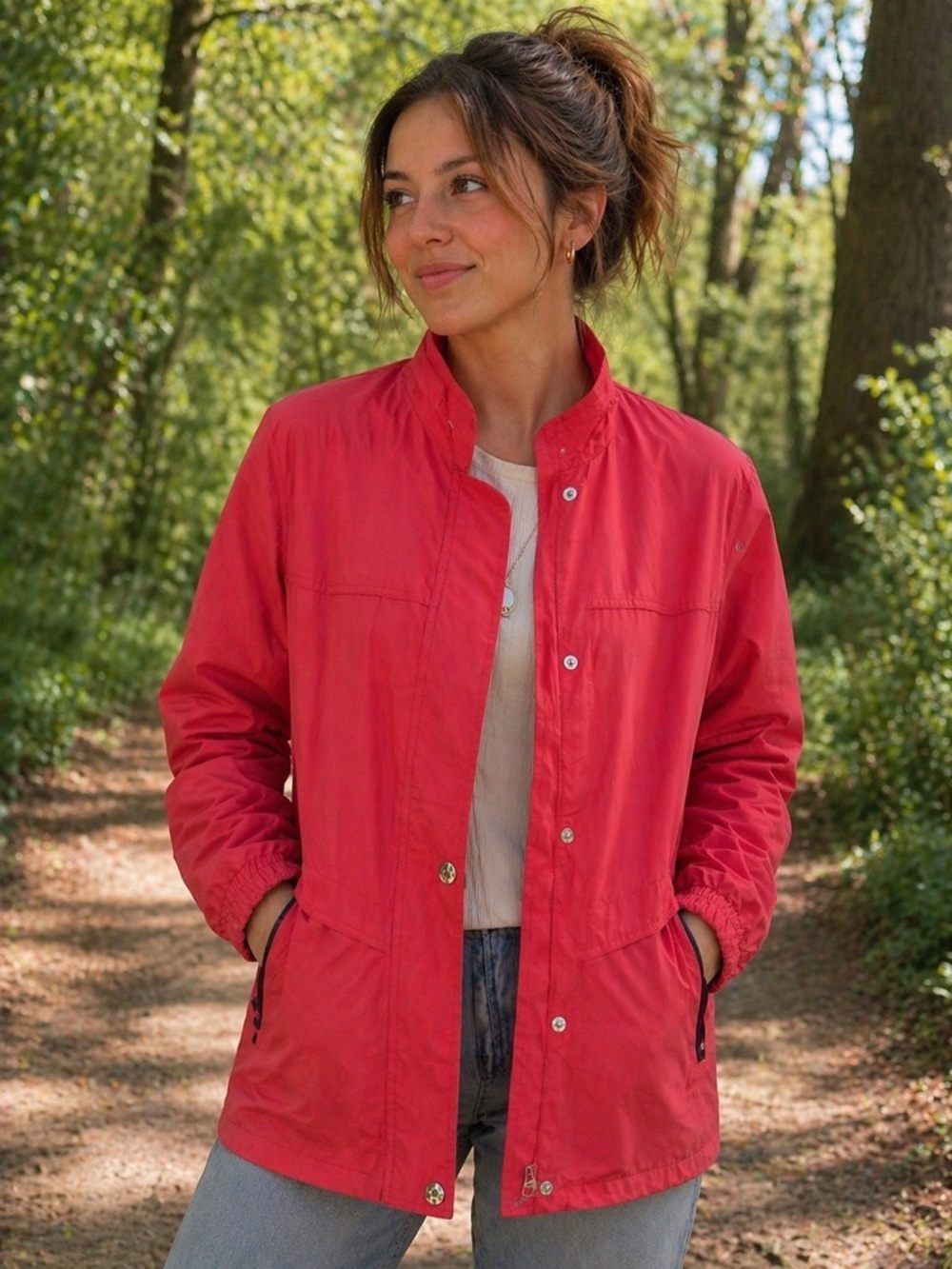 Vintage Fen-Nelli Sport Red Windbreaker Jacket | Retro Lightweight Coat